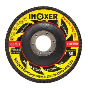 Disco Lamina Traslapado INOXER® de 4 1/2 Granos 40 60 80 Metal